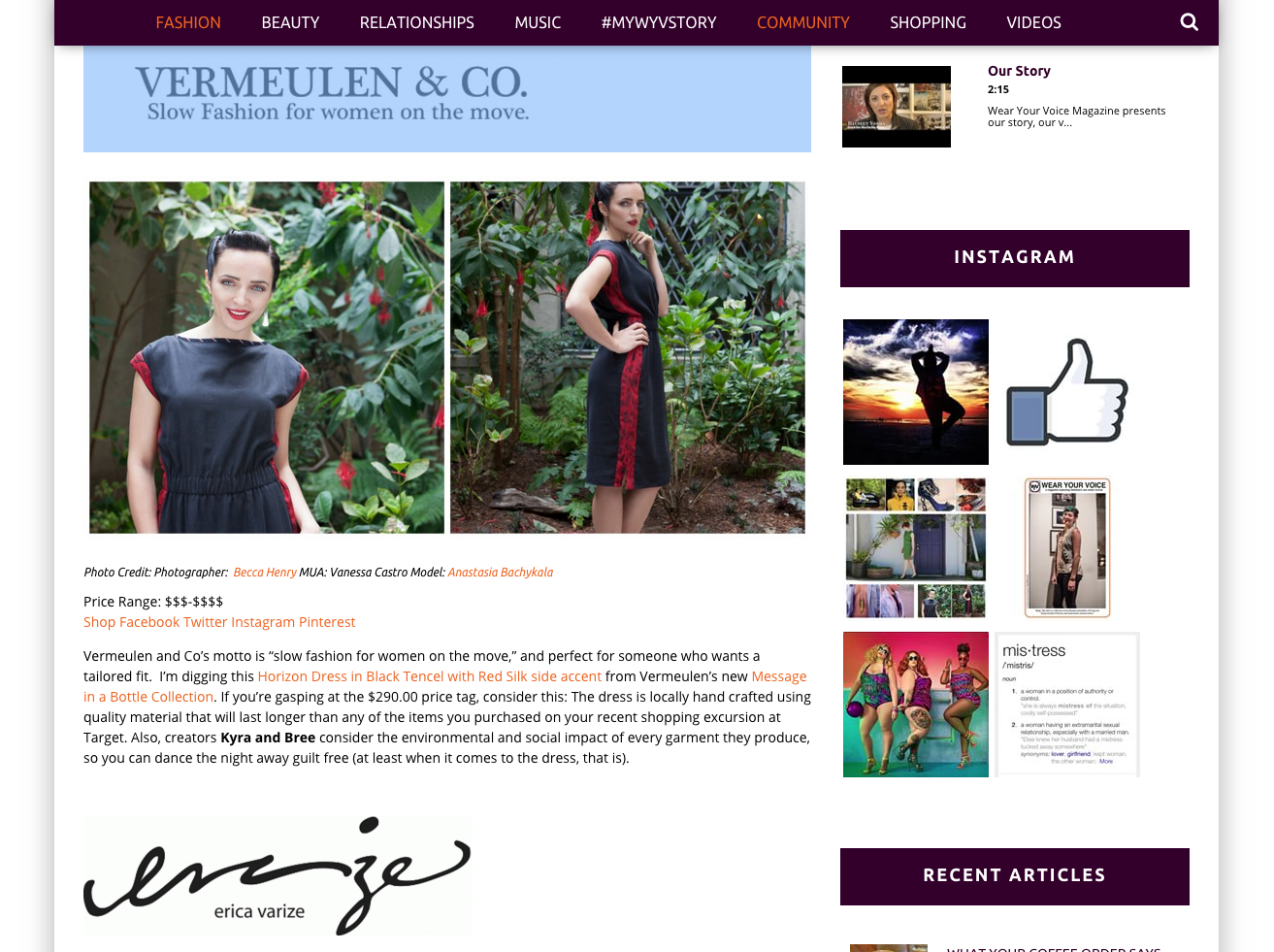 Becca Henry Fashion Photography - Article about Vermeulen& Co