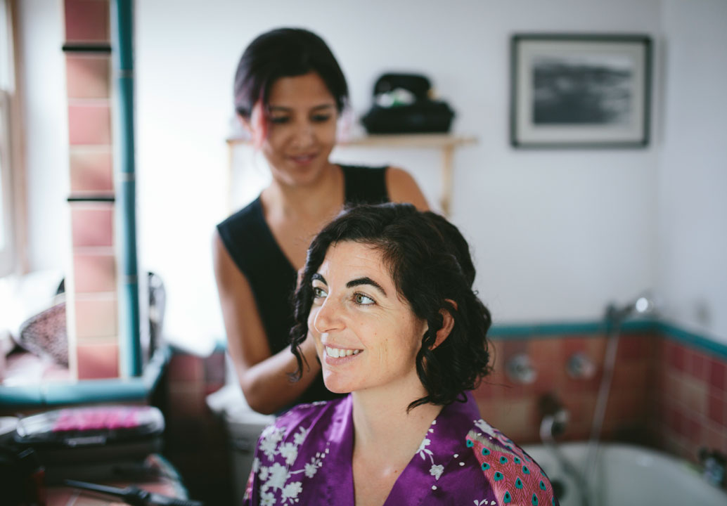 Bride getting ready at Stinson Beach Wedding by Becca Henry Photography