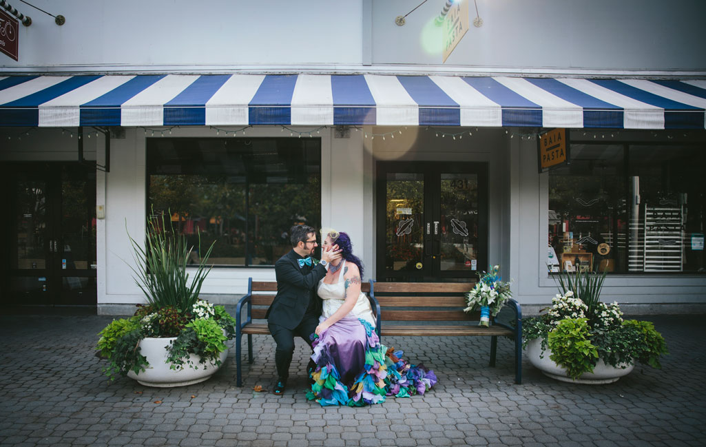 Jack London Square wedding- couple embracing by Becca Henry Photography
