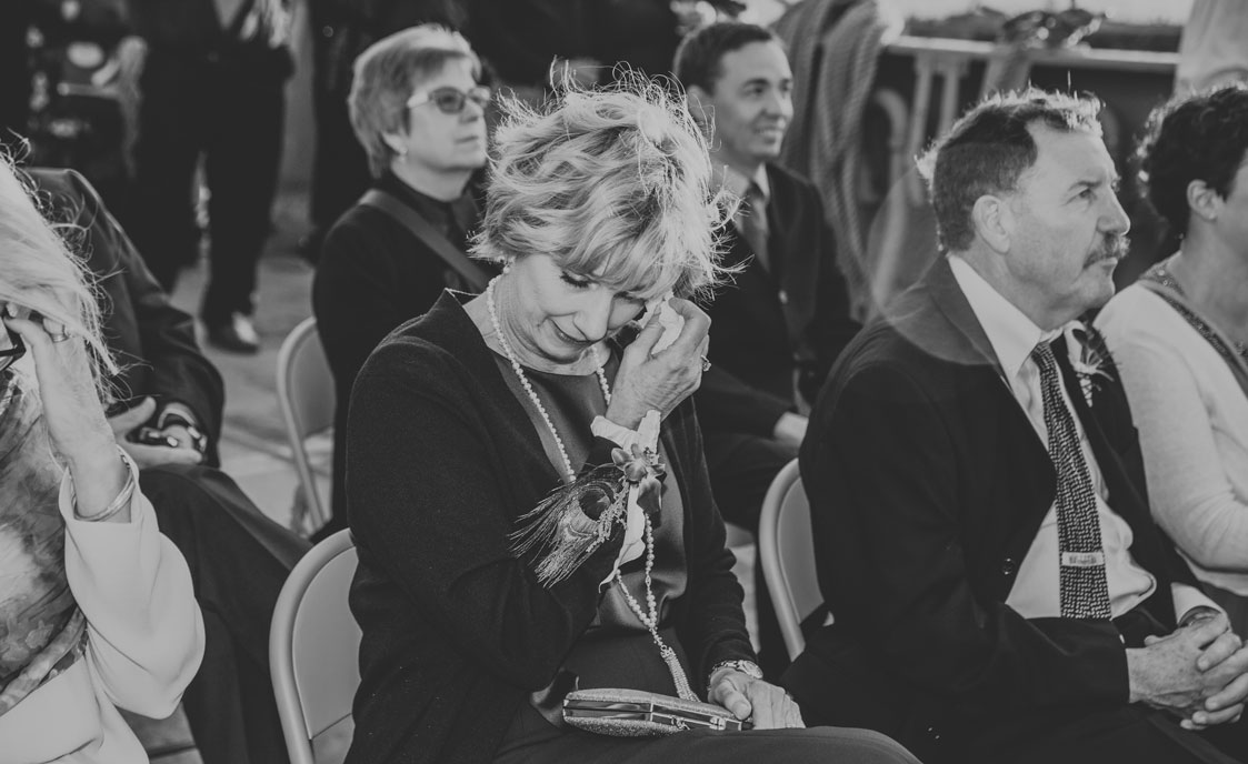 Mom crying during the wedding ceremony by Becca Henry Photography