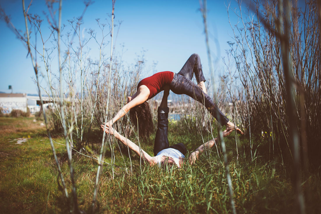 Flying yoga in a field - Visual branding by Becca Henry Photography