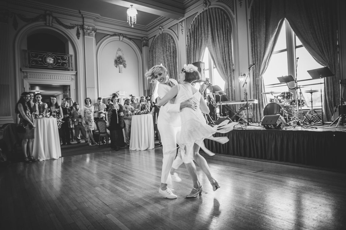 Wedding reception dancing at the Oakland Bellevue Hotel by Becca Henry Photography