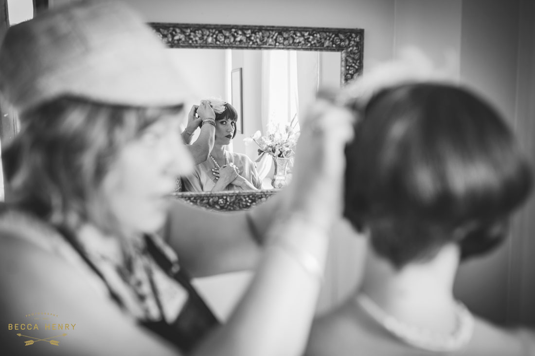 Oakland Bellevue Hotel 1920's Wedding Ceremony- Getting ready by Becca Henry