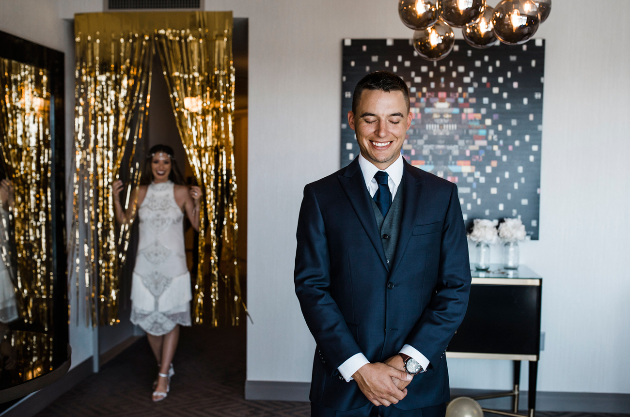 First look at Cosmopolitan Hotel. Las Vegas Wedding. Red Rock Wedding . Becca Henry Photography .