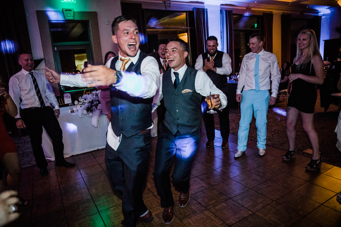 Las Vegas Wedding and Red Rocks Wedding . Siena Golf Club Wedding. Becca Henry Photography . Groom and twin dancing at the reception