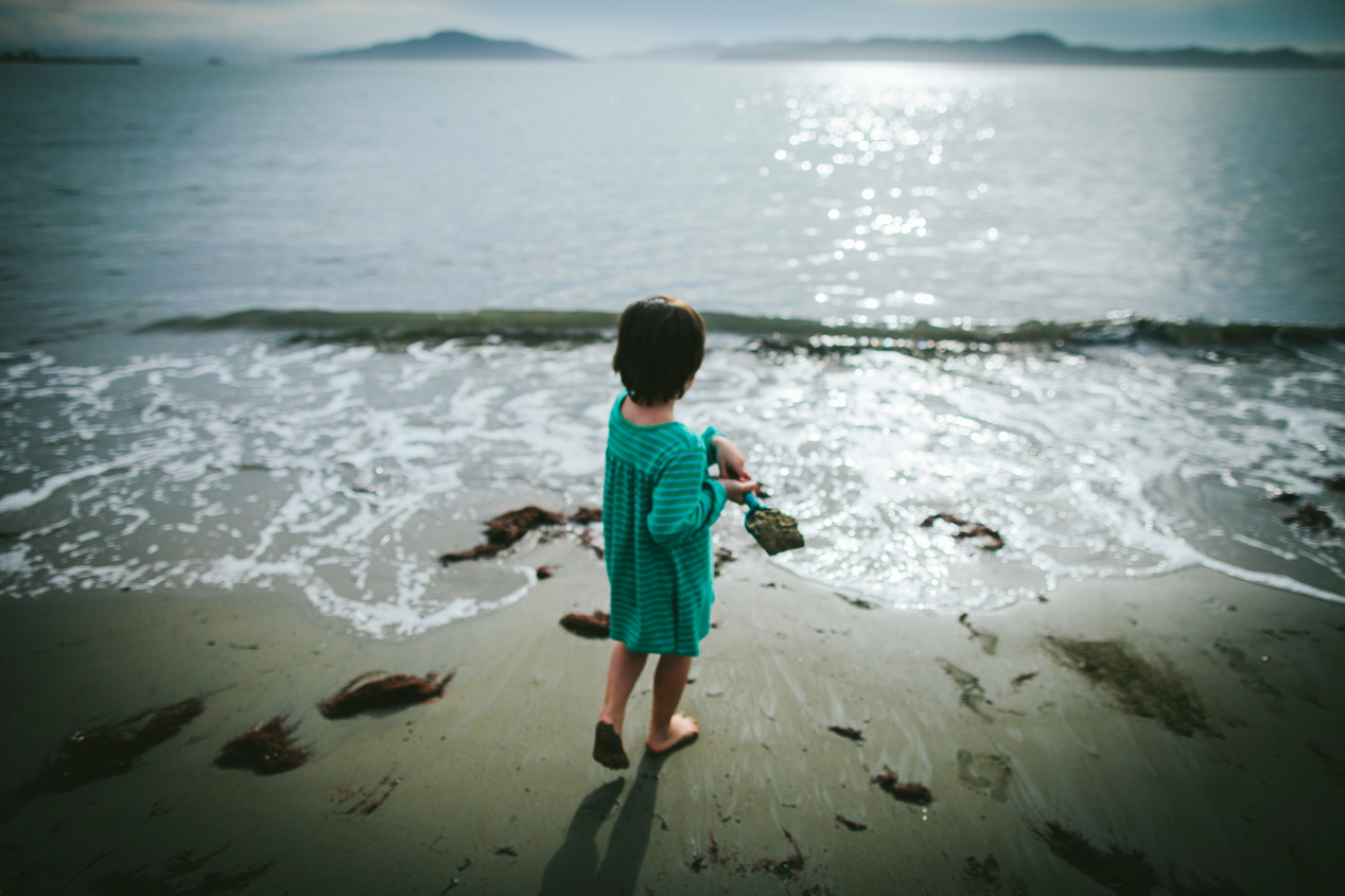Becca Henry Photography- Little girl with playing at the beach - Richmond ,CA